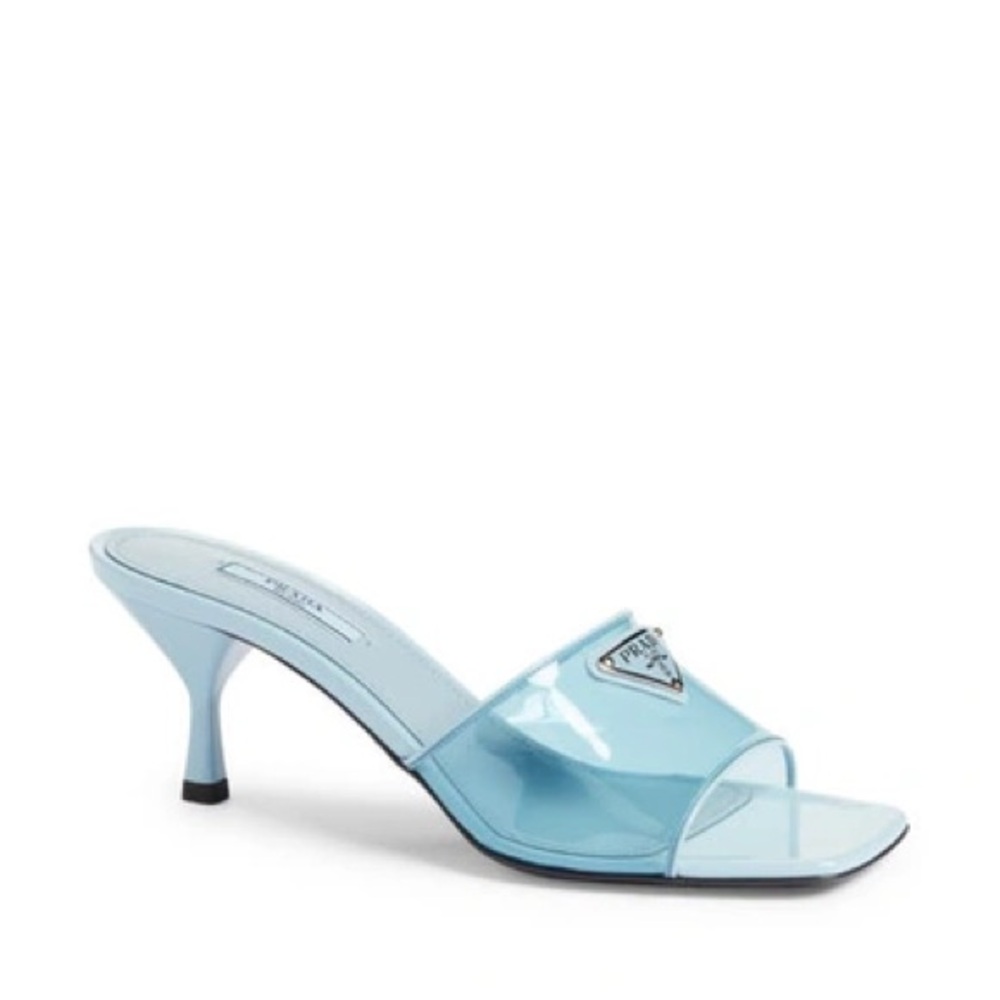 Prada ciabatte clear slide in Celeste